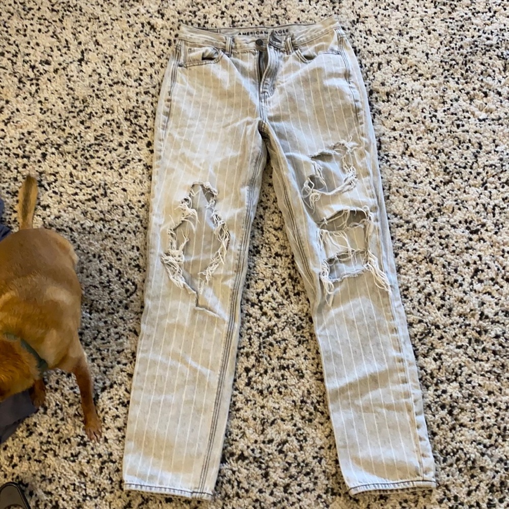 American Eagle Distressed Mom Jeans